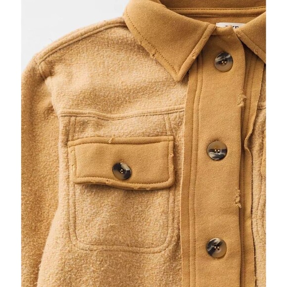 Buckle BKE Youth Girls Reverse Fleece Shacket with Elbow Patches Size Small - Picture 2 of 9